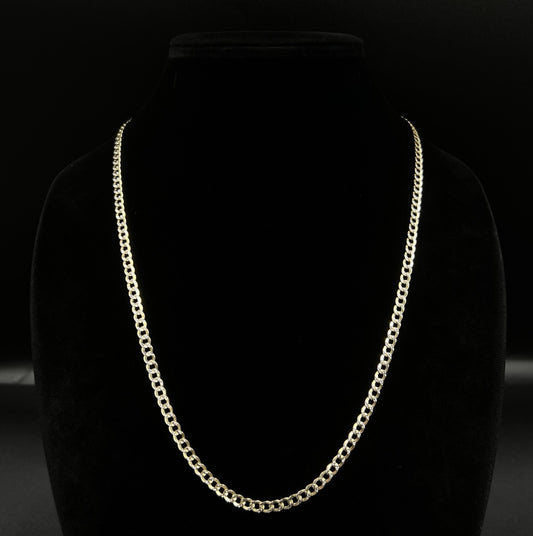 24” 10K Hollow Yellow Gold Diamond Cut Cuban Chain | 7.38g | 4.3mm | Lobster |