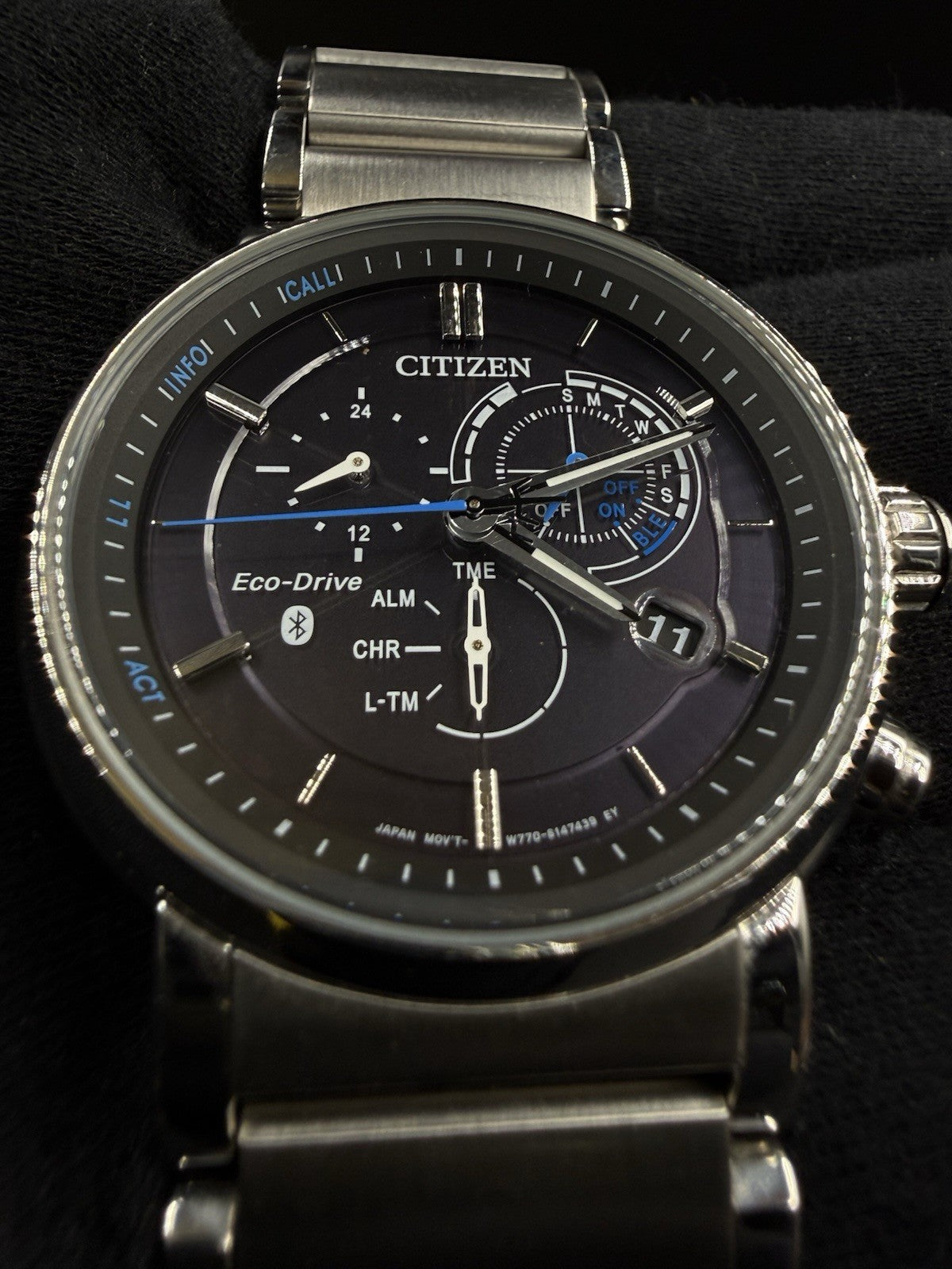 Citizen Eco-Drive Proximity Bluetooth 45MM Stainless Steel Watch BZ1000-54E 100M