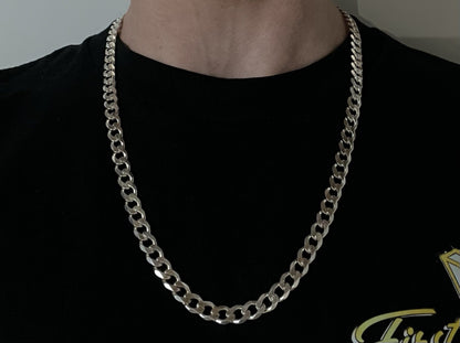 24” 925 Solid Sterling Silver Diamond Cut Cuban Chain | 52.65g | 7.6MM | Italy |