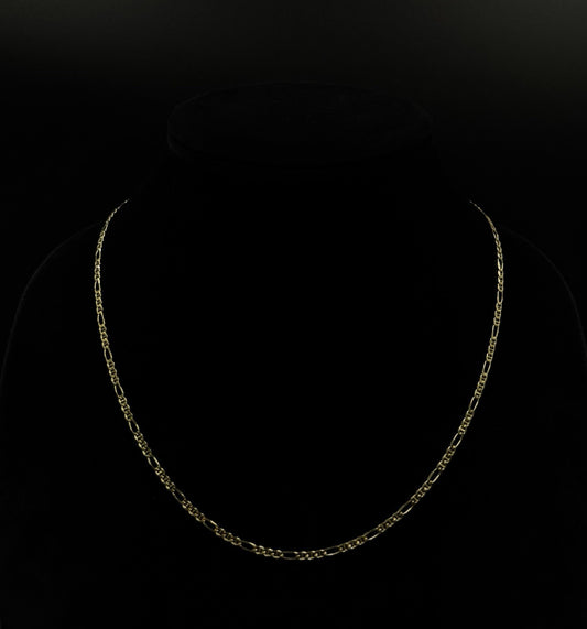 20” 14k Solid Yellow Gold Diamond Cut Figaro Mariner Chain | 5.83g | 2.7mm |
