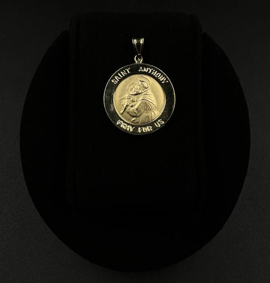 .87” 14K Hollow Yellow Gold Saint Anthony Pendant | 2.53g | 3.5MM Bail |