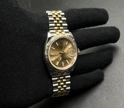 Rolex Datejust 36mm 126233 Champagne Dial 2021 Jubilee Two-Tone 18k SS Box Card