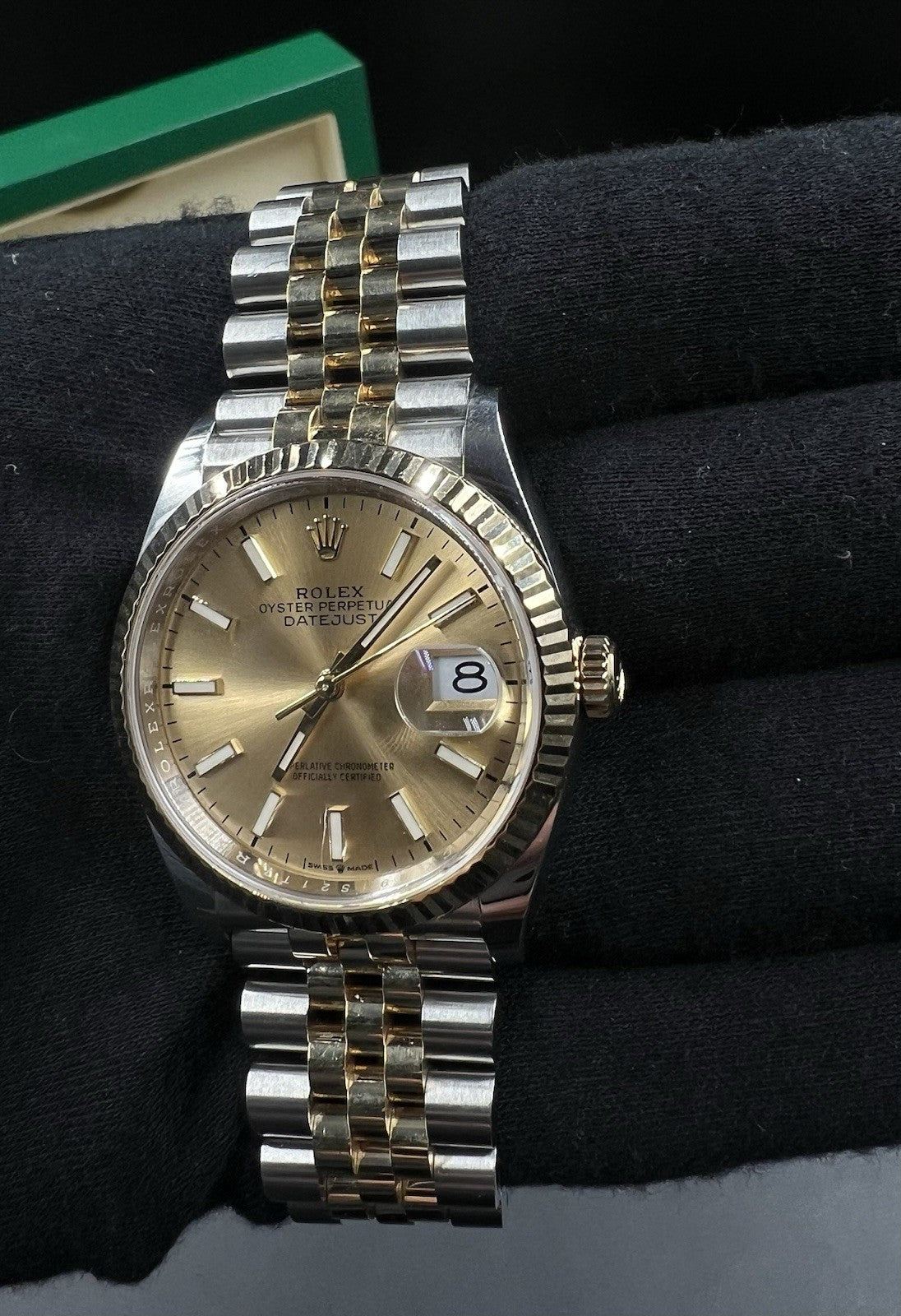 Rolex Datejust 36mm 126233 Champagne Dial 2021 Jubilee Two-Tone 18k SS Box Card