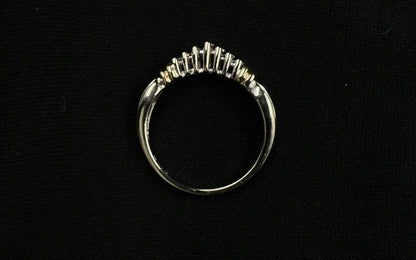 14K Solid Two-Tone Gold Natural Diamond Graduated Cluster Ring | 3.51g | Size 8