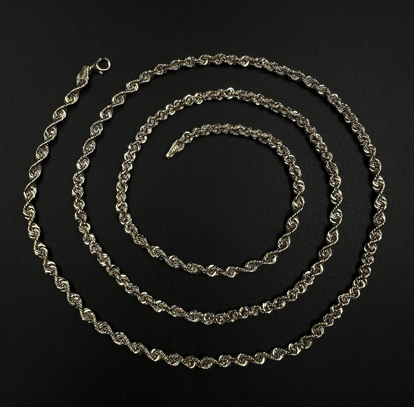 32” 14K Hollow Yellow Gold Rope Chain | 7.42g | 4MM | Lobster Clasp |