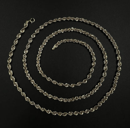 32” 14K Hollow Yellow Gold Rope Chain | 7.42g | 4MM | Lobster Clasp |