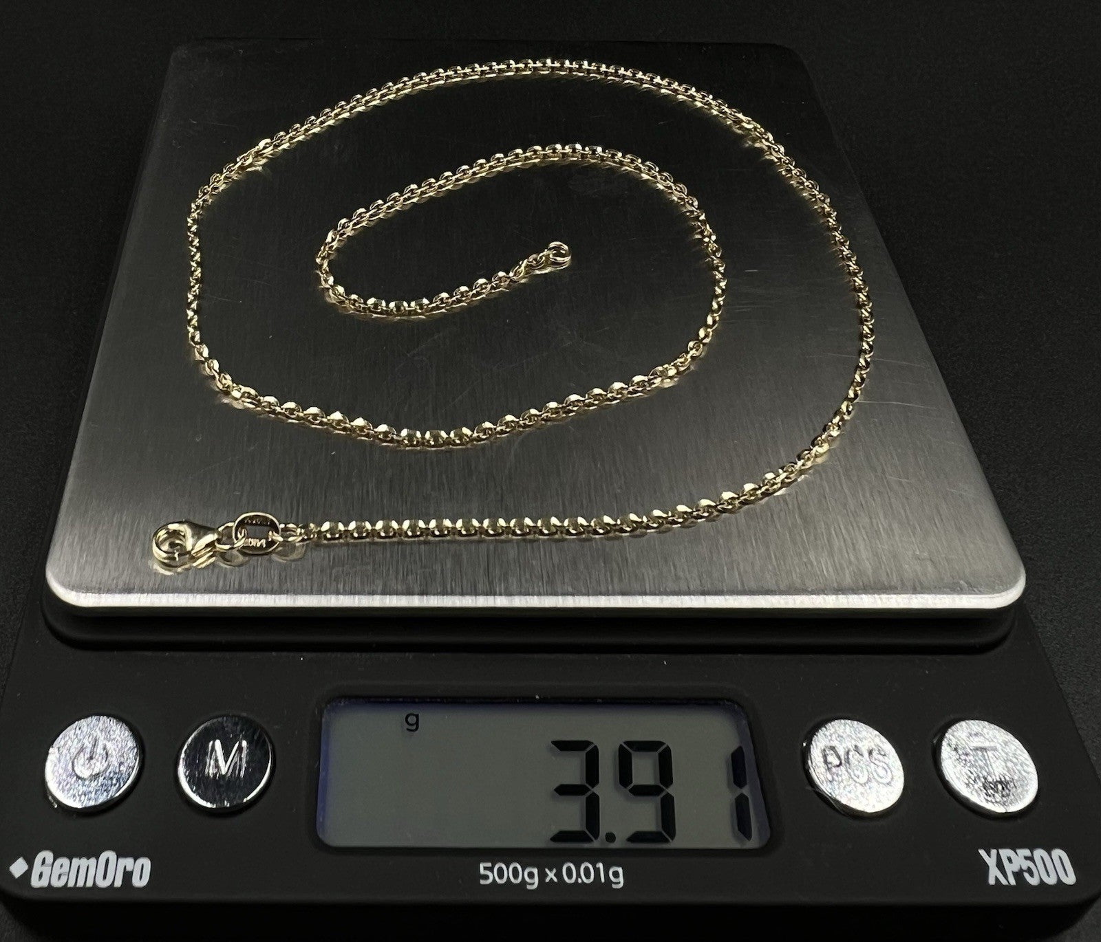 18” 14K Semi-Solid Yellow Gold Cable Chain 3.9g | 1.6MM | Italy | Lobster Clasp