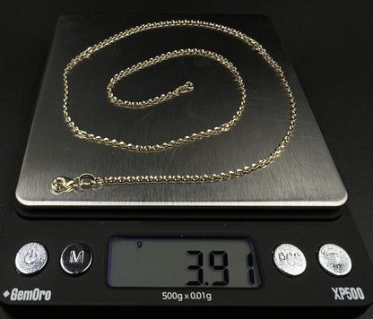 18” 14K Semi-Solid Yellow Gold Cable Chain 3.9g | 1.6MM | Italy | Lobster Clasp