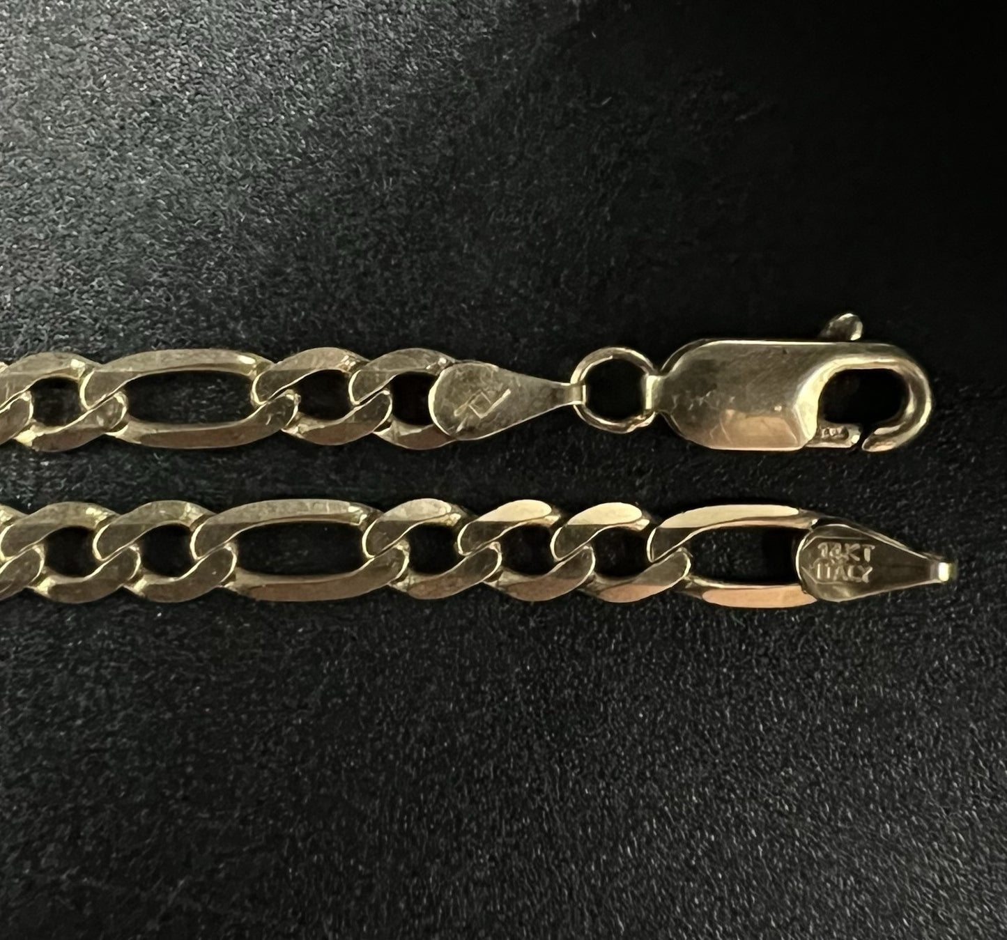 19” 14K Solid Yellow Gold Diamond Cut Figaro Chain 9.15g | 3.9mm | Italy Lobster