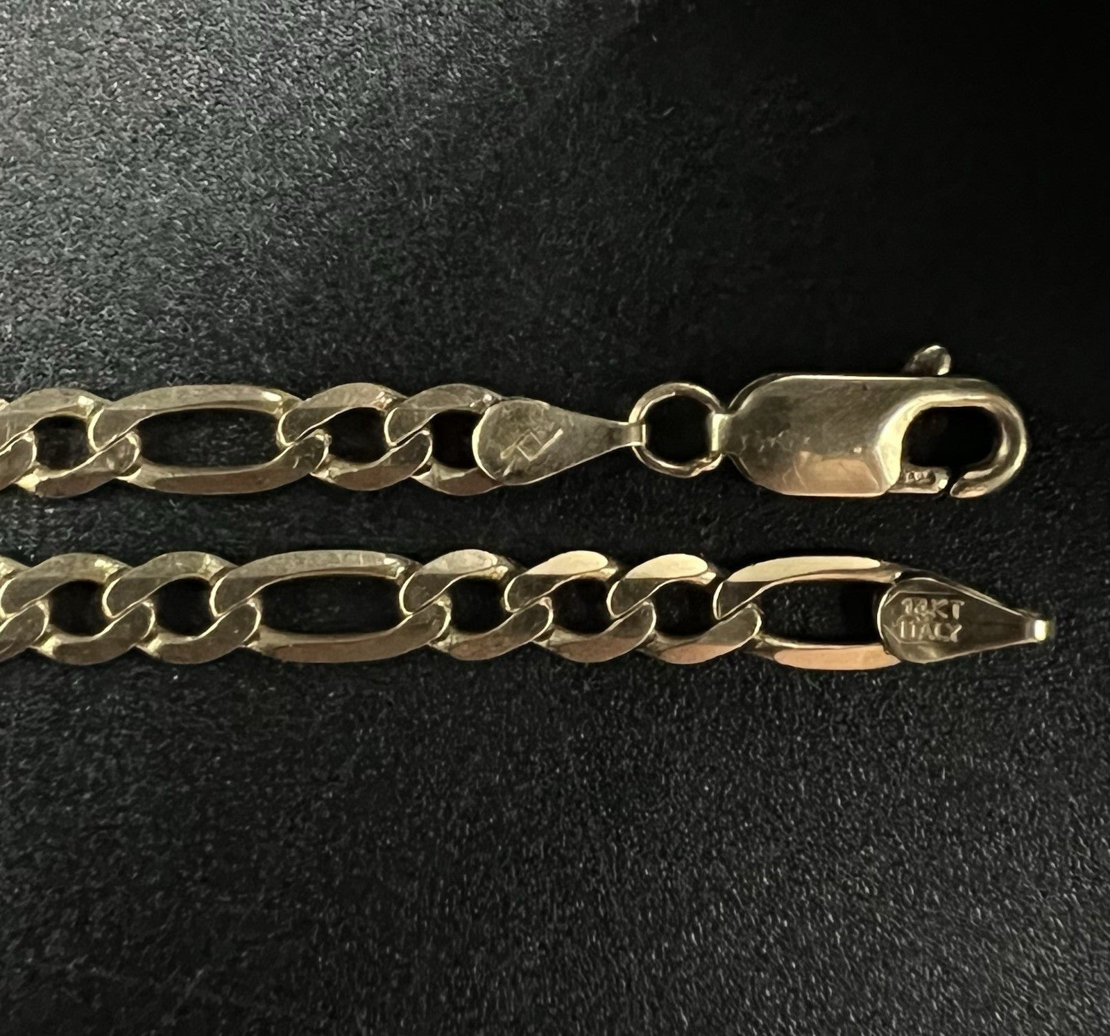 19” 14K Solid Yellow Gold Diamond Cut Figaro Chain 9.15g | 3.9mm | Italy Lobster