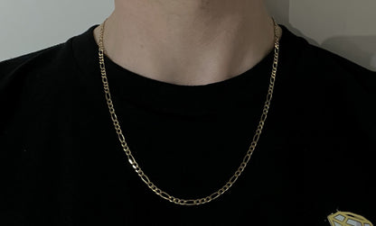 21.75” 14K Solid Yellow Gold Diamond Cut Figaro Chain | 9.04g | 3.2mm | Italy |