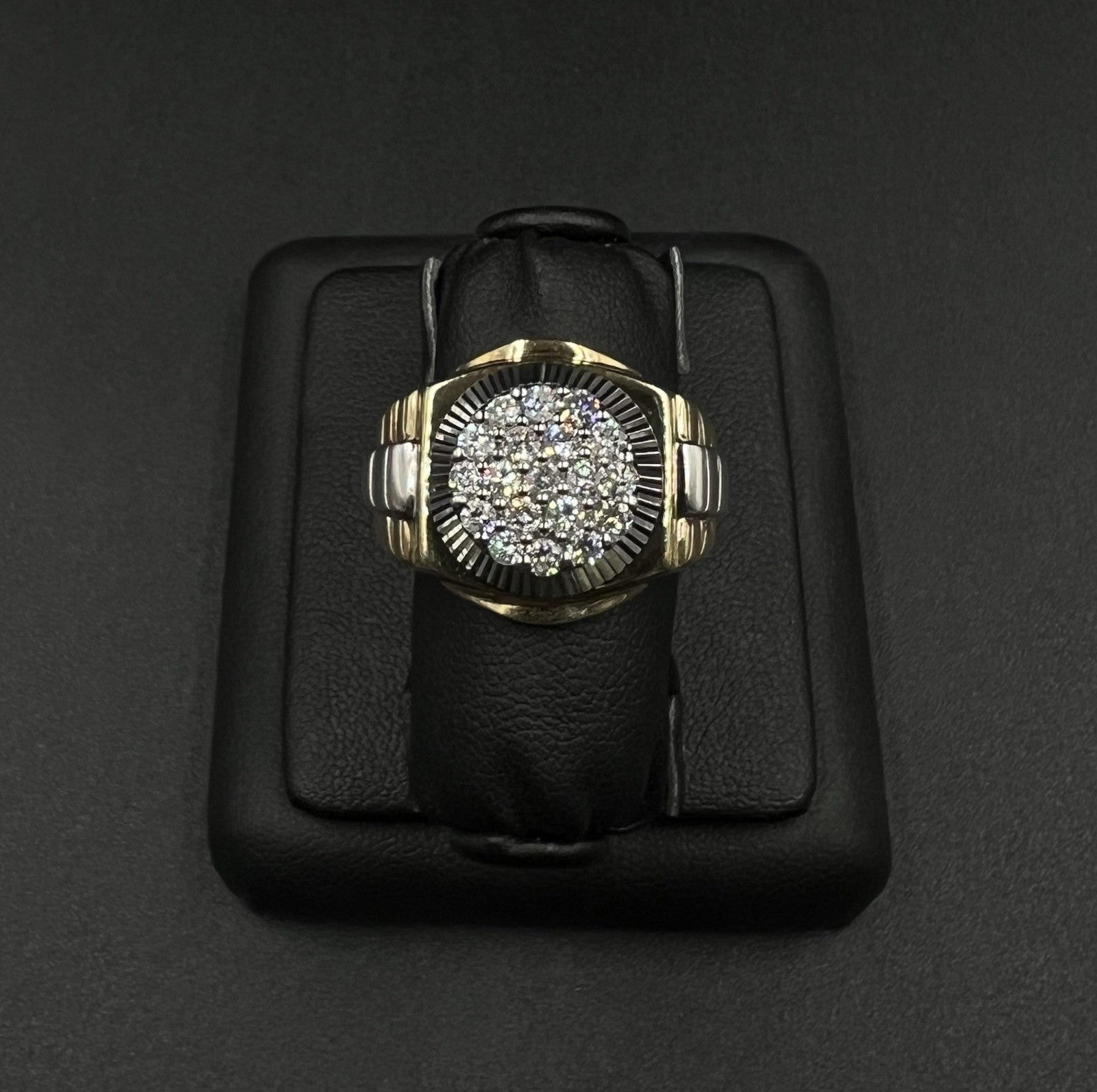 10K Solid Two-Tone Gold Natural Diamond Cluster Rolex Ring ~1ct 10.04g | Size 10