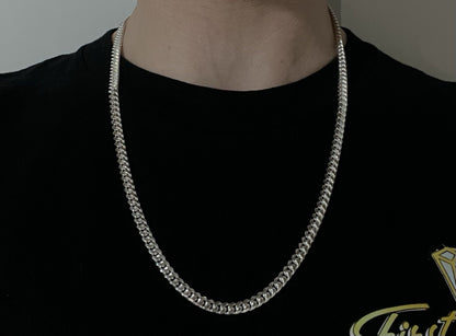 24” 925 Solid Sterling Silver Diamond Cut Miami Cuban Chain 42.23g | 5.4MM Italy