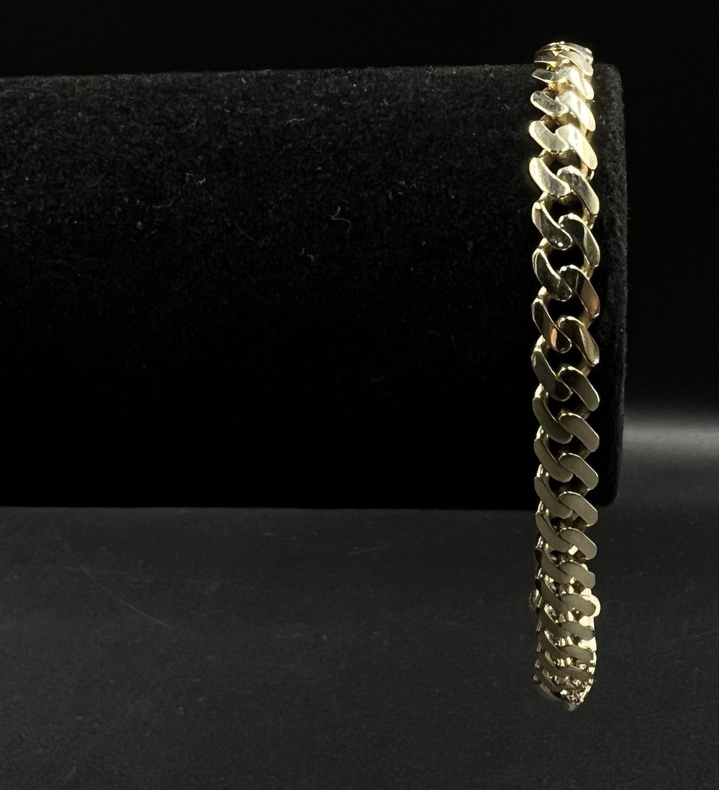 8” 14K Semi-Solid Yellow Gold Monaco Cuban Bracelet 10.17g | 6.7mm CZ Box Clasp