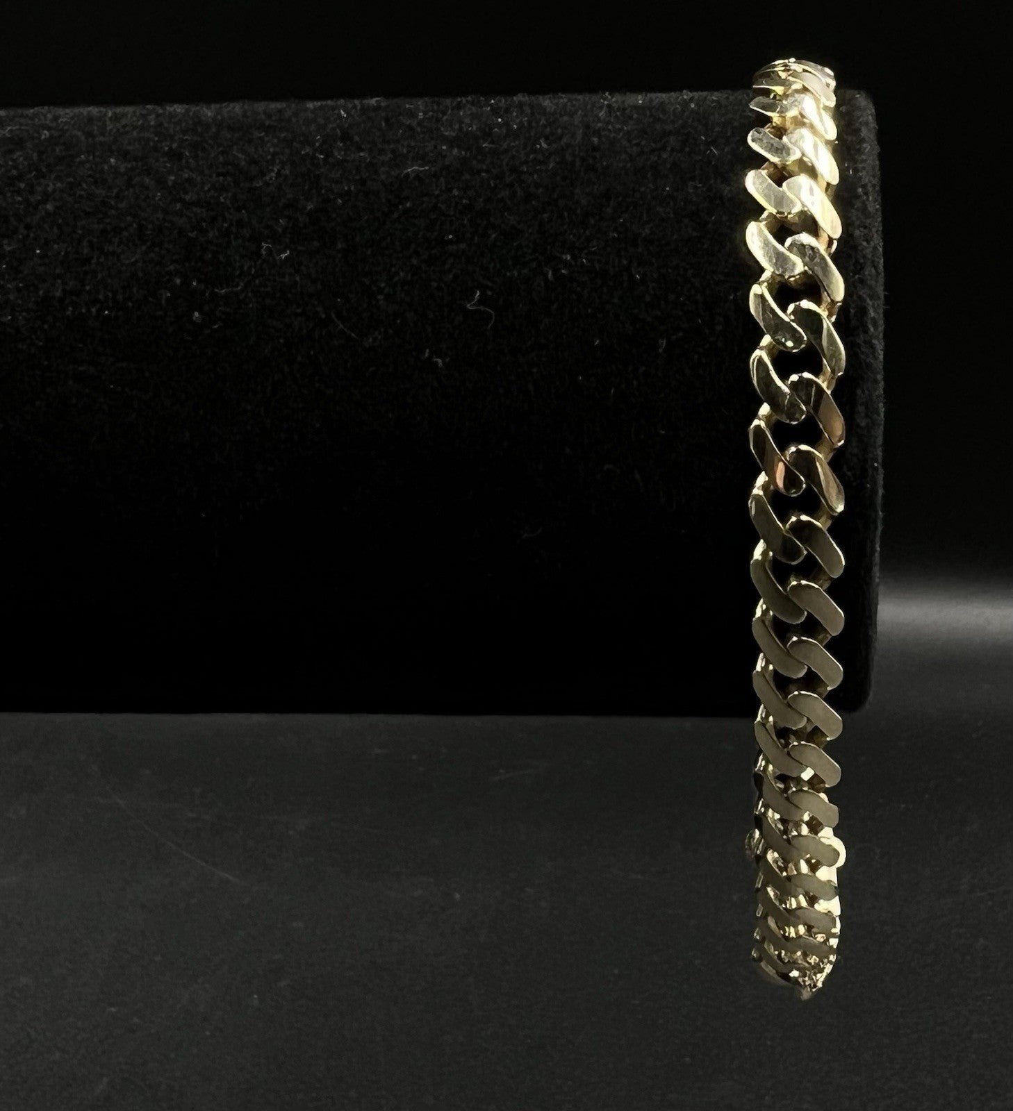 8” 14K Semi-Solid Yellow Gold Monaco Cuban Bracelet 10.17g | 6.7mm CZ Box Clasp