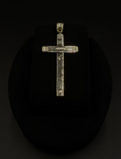1.05” x 2.2” 10k Hollow Yellow Gold Fancy Cross Pendant | 3.07g | 5.5mm Bail |