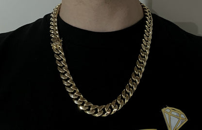 22” 10K Semi-Solid Yellow Gold Miami Cuban Chain | 84.45g | 13mm | Box Clasp |