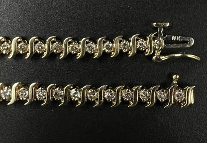 7.25” 14K Yellow Gold Natural Diamond Tennis Bracelet | 9.42g | ~1.5ct | 4.5MM |