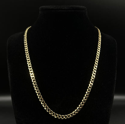 18” 10K Hollow Yellow Gold Diamond Cut Cuban Chain | 6.76g | 4.5MM | Lobster |