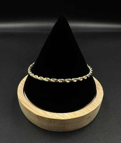 8” 14K Semi-Solid Yellow Gold Diamond Cut Rope Bracelet | 6.24g | 3.5MM | OR |