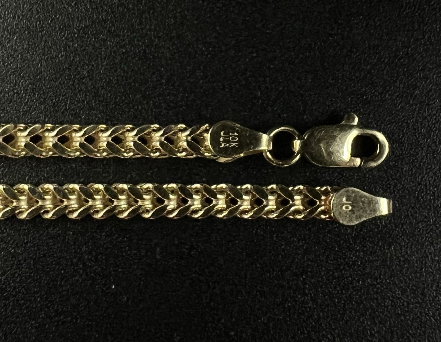 22” 10K Hollow Yellow Gold Diamond Cut Franco Box Chain | 10.46g | 3.2mm Lobster
