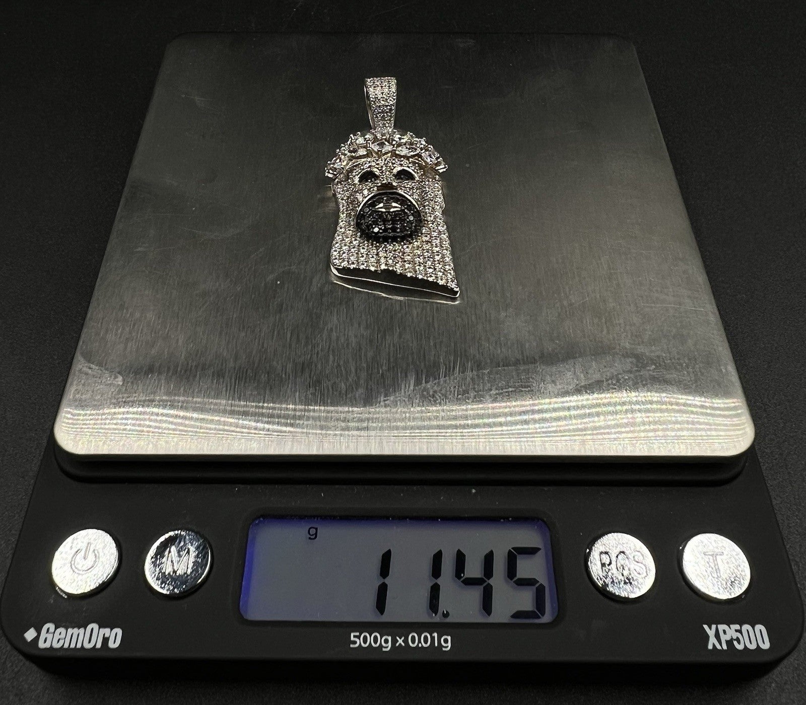 .84” x 1.8” 925 Semi-Solid Sterling Silver Jesus Face Pendant 11.44g 7.5MM Bail