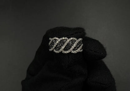 10K Semi-Solid White Gold Natural Diamond Twisted Ring Size 7 | 5.31g I Clarity