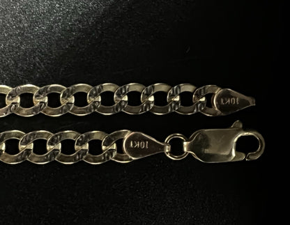 24” 10K Hollow Yellow Gold Diamond Cut Cuban Chain | 7.38g | 4.3mm | Lobster |
