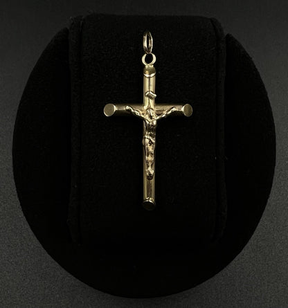 .94” x 1.67” 14K Hollow Yellow Gold Crucifix Pendant | 3.2g | 3.5MM Bail |