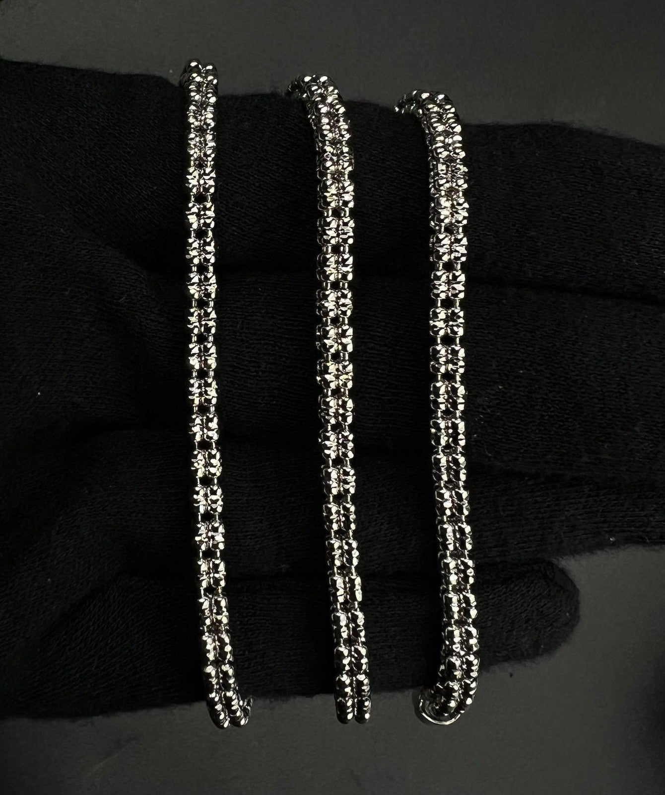 22” 925 Solid Sterling Silver Diamond Cut Ice Rope Chain | 30.79g | 4.7MM Italy