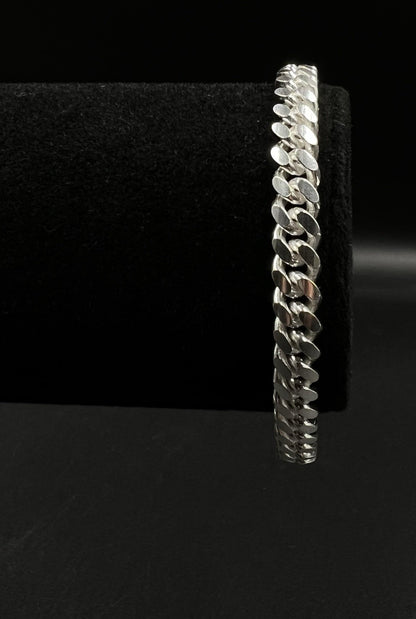 7.25” 925 Solid Sterling Silver Miami Cuban Bracelet | 17.29g | 6.3mm | Italy |
