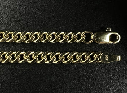 9.5” 10K Hollow Yellow Gold Miami Cuban Anklet | 3.94g | 3.7MM | Lobster Clasp |