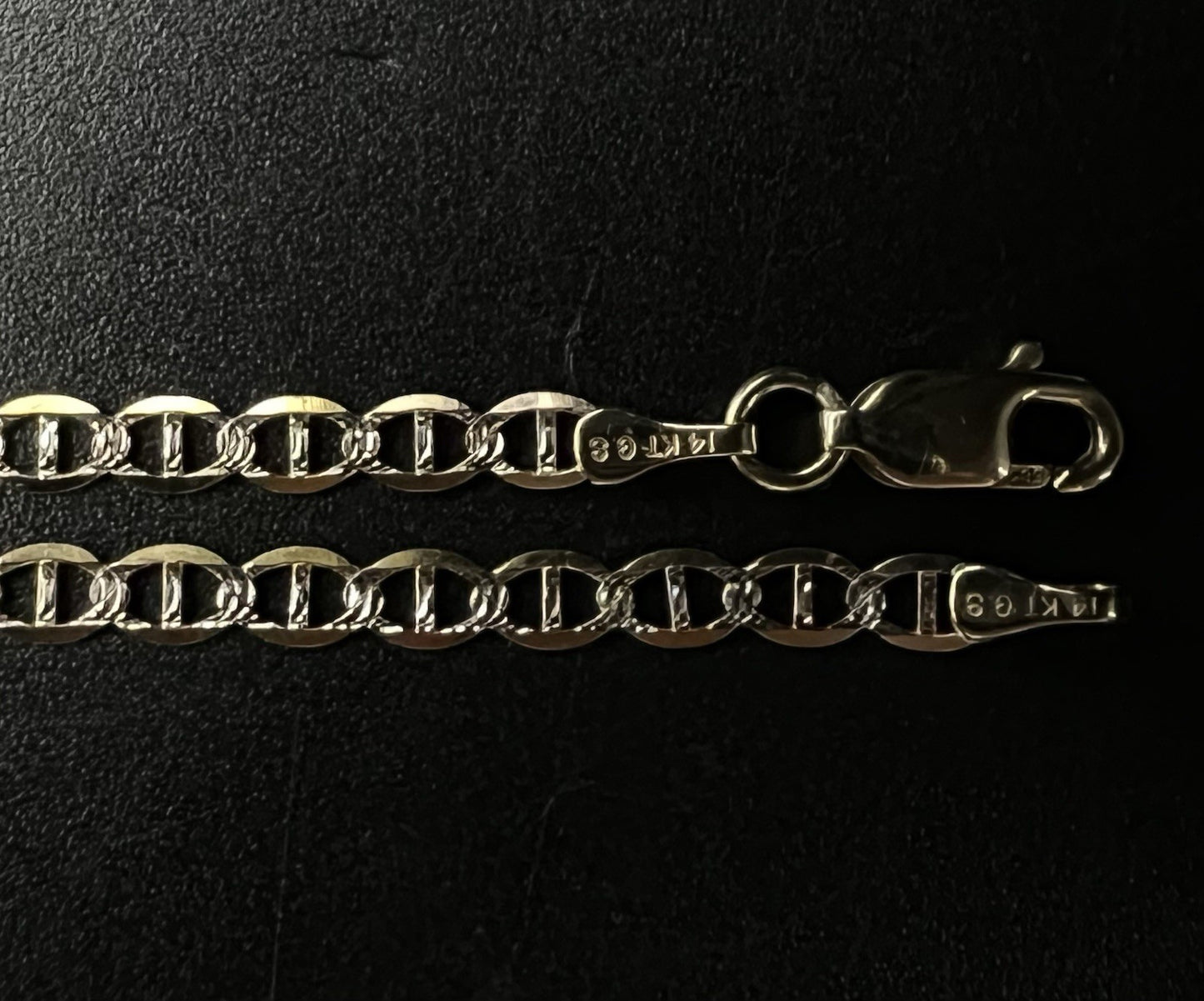 10.75” 14K Hollow Yellow Gold Diamond Cut Anchor/Mariner Anklet | 2.64g | 3.1MM