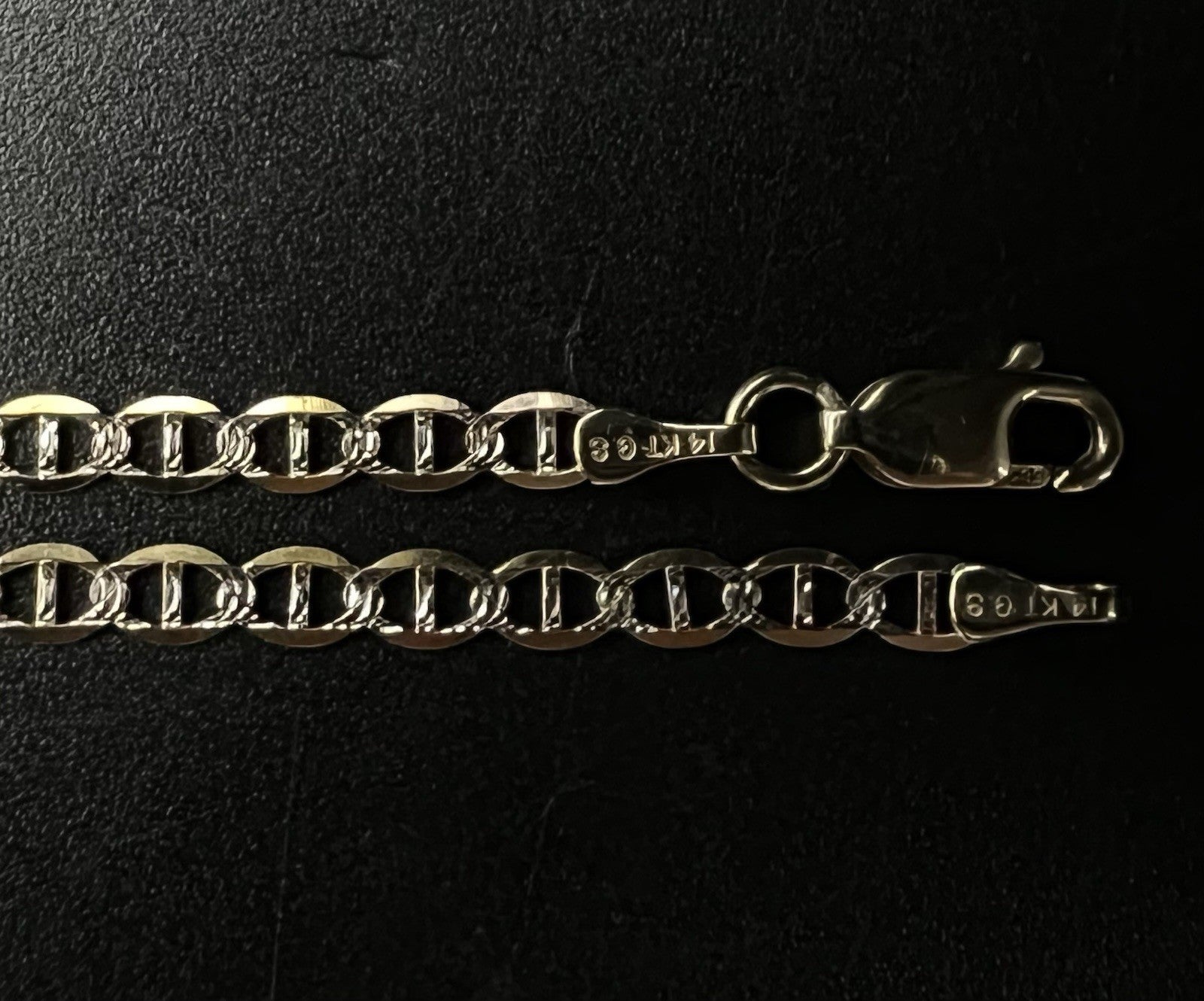 10.75” 14K Hollow Yellow Gold Diamond Cut Anchor/Mariner Anklet | 2.64g | 3.1MM