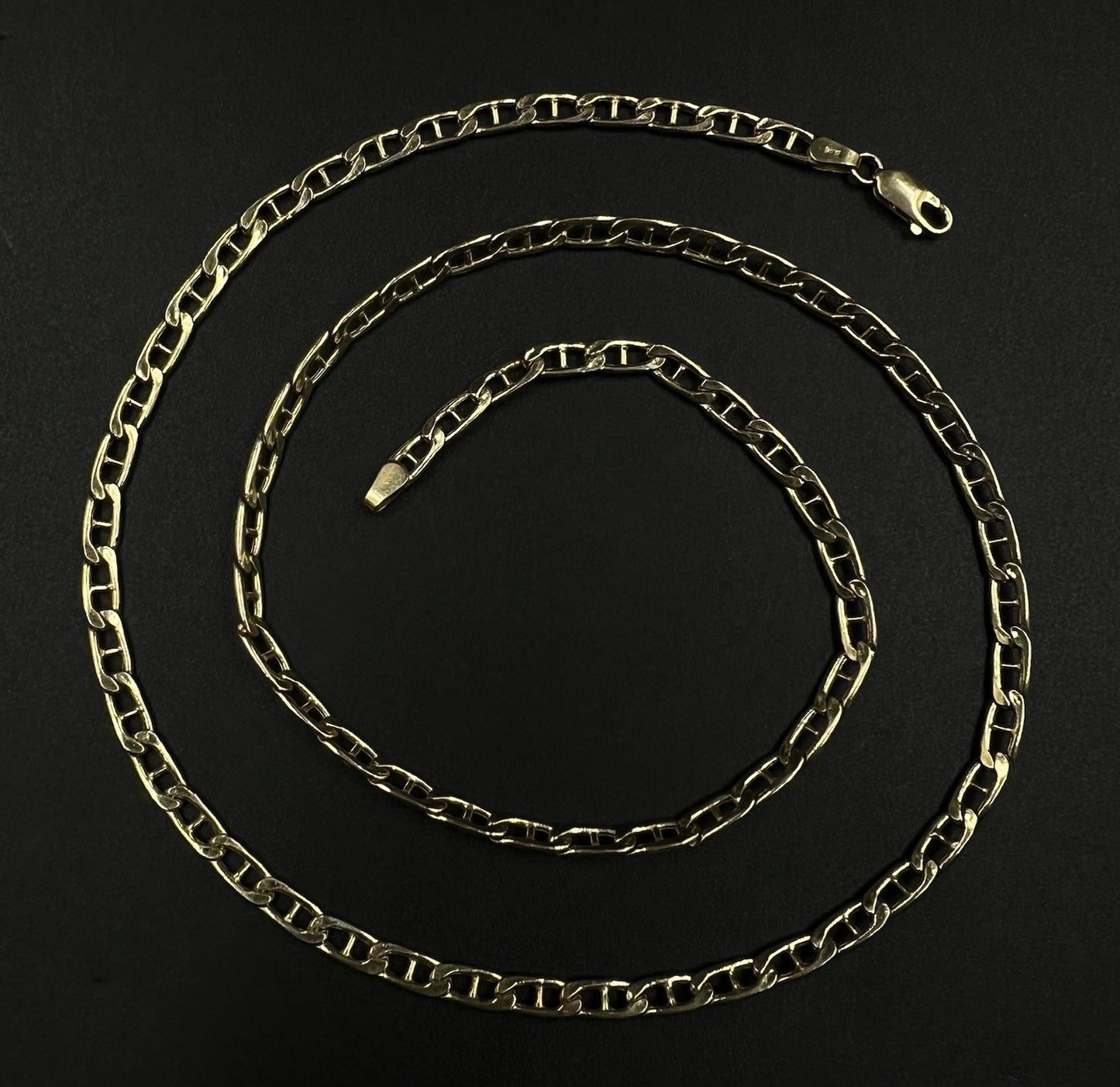 24” 10K Hollow Yellow Gold Diamond Cut Gucci Mariner Chain 11.07g | 4.3MM Italy