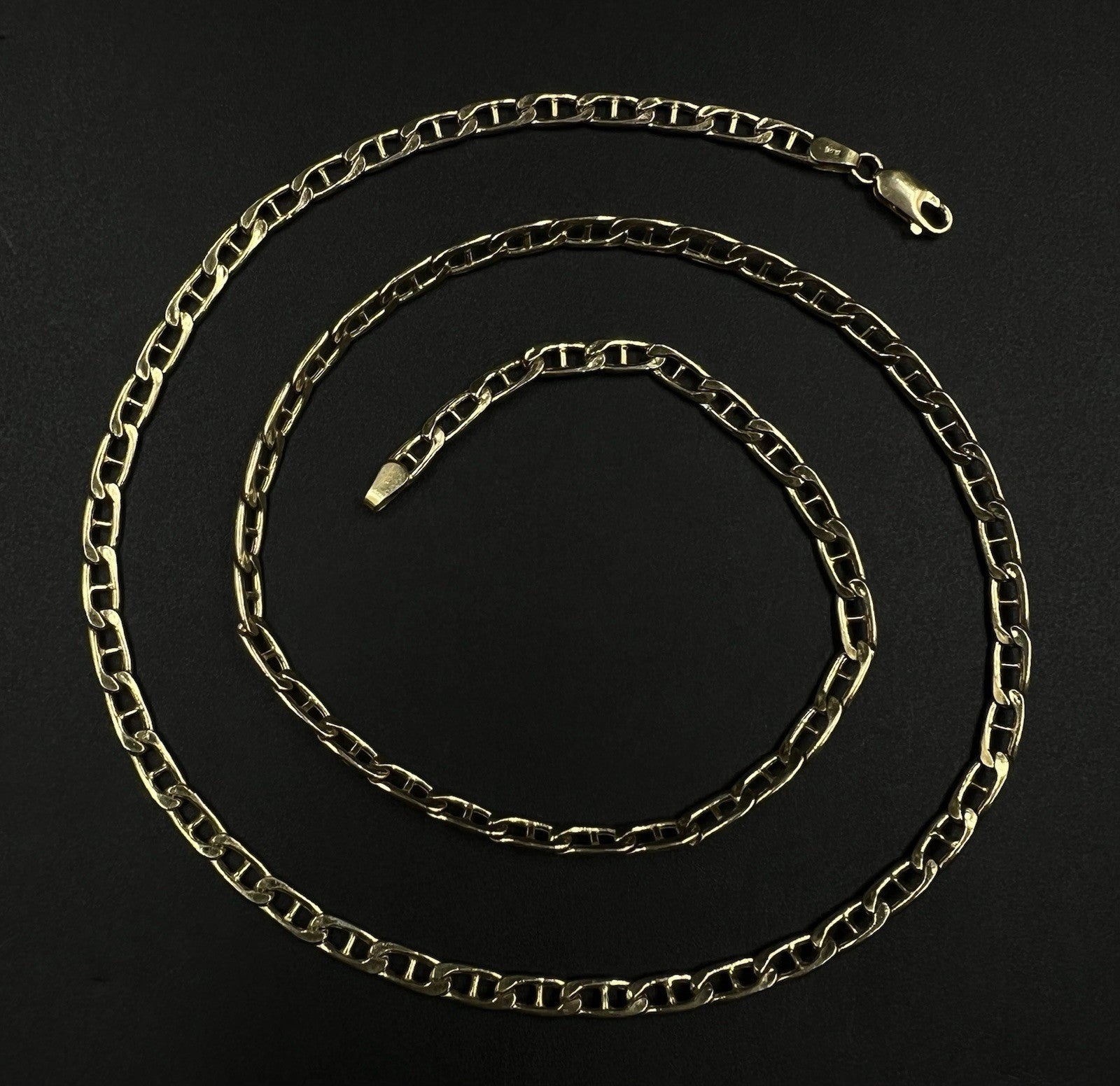 24” 10K Hollow Yellow Gold Diamond Cut Gucci Mariner Chain 11.07g | 4.3MM Italy
