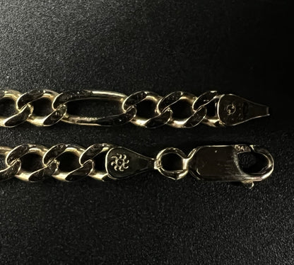 8.5” 14K Solid Yellow Gold Figaro Bracelet | 11.67g | 5.6mm | Italy | Lobster |