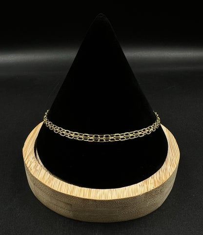 10.25” 14K Semi-Solid Yellow Gold Diamond Cut Bismark Anklet 3.83g | 3.5mm |