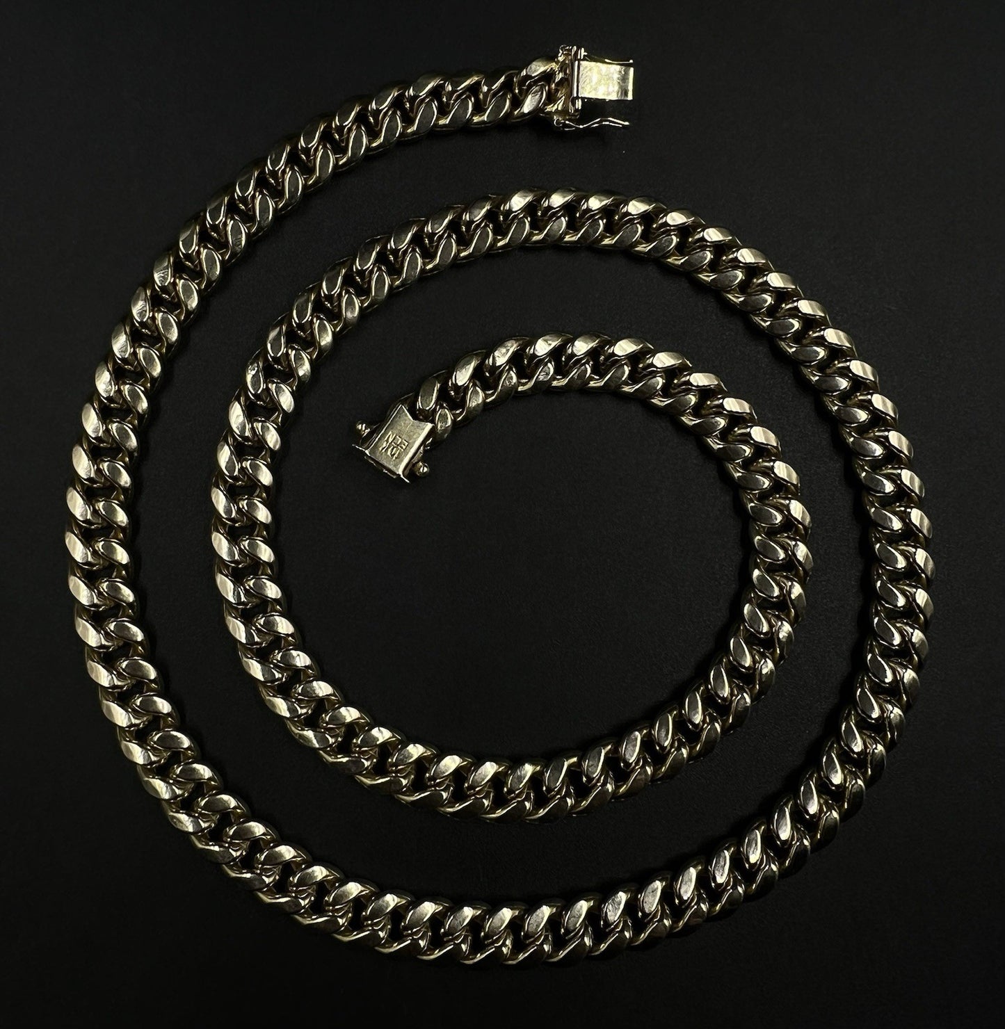 24” 10K Hollow Yellow Gold Miami Cuban Link Chain | 47.12g | 8.8MM | Box Closure