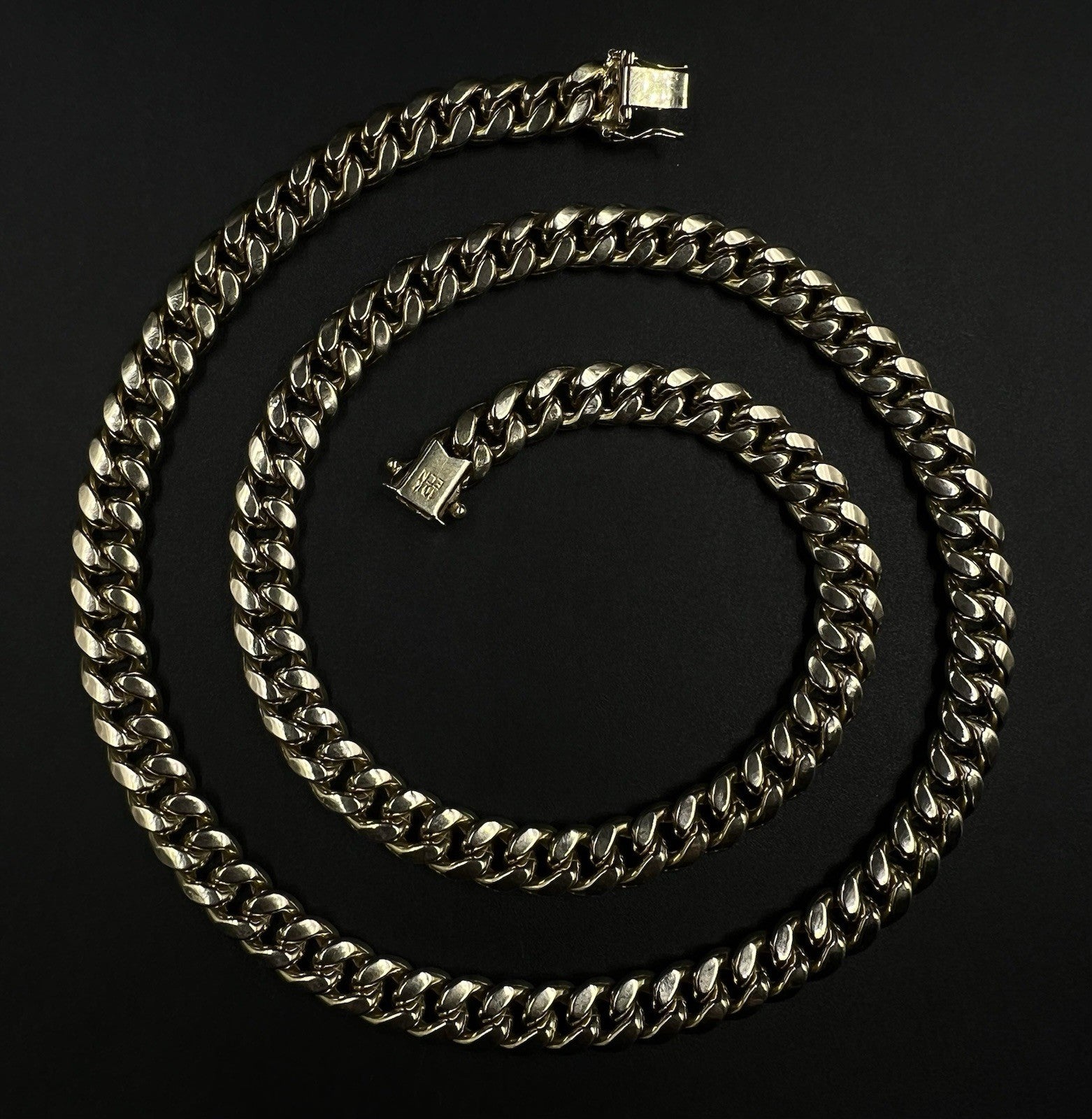 24” 10K Hollow Yellow Gold Miami Cuban Link Chain | 47.12g | 8.8MM | Box Closure