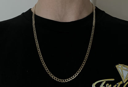 24” 10K Hollow Yellow Gold Diamond Cut Cuban Chain | 7.38g | 4.3mm | Lobster |