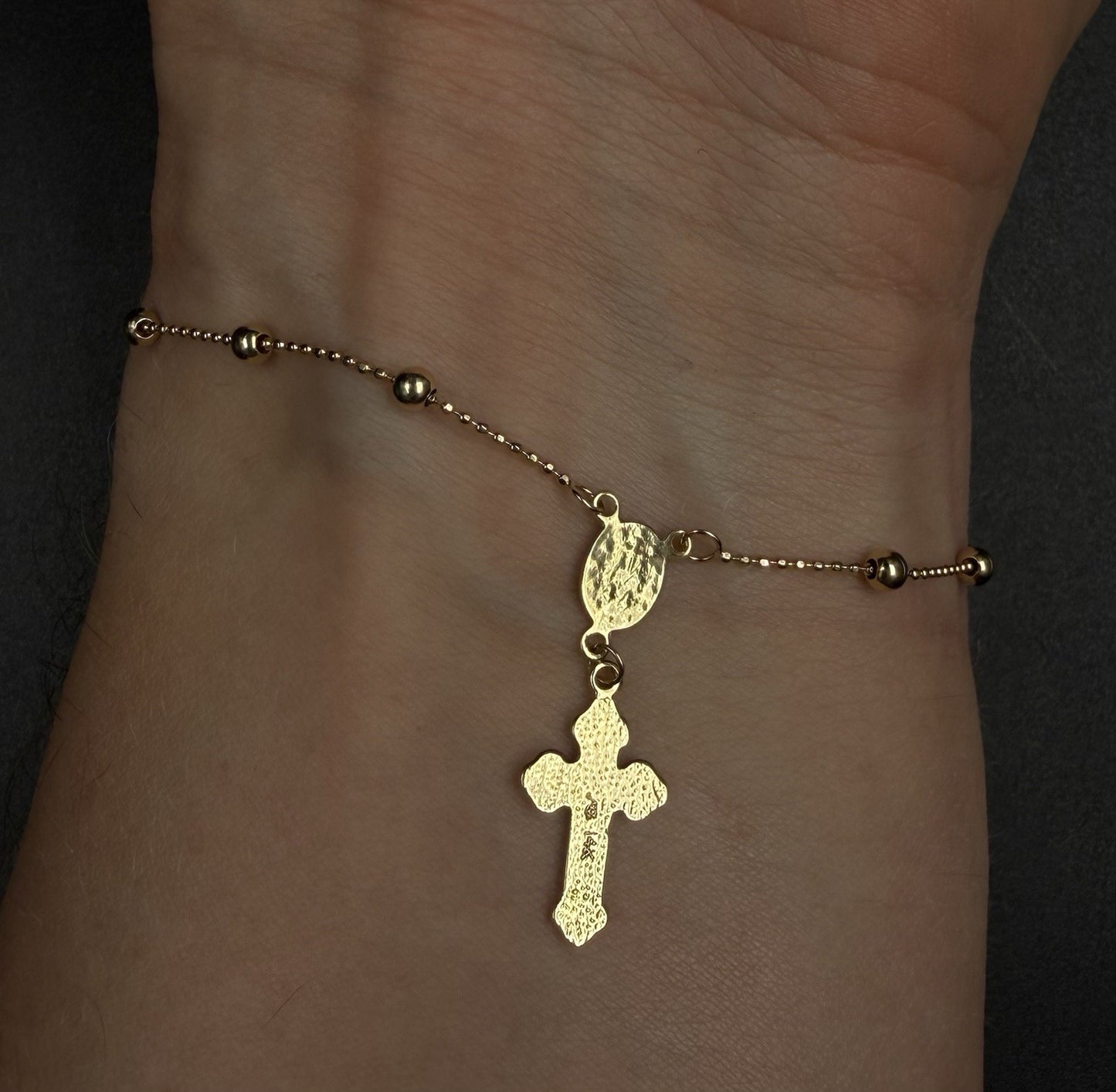 7.5” 14K Semi-Solid Yellow Gold Diamond Cut Charm Bracelet | 2.31g | 2.8mm |