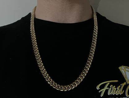 24” 10K Hollow Yellow Gold Miami Cuban Link Chain | 47.12g | 8.8MM | Box Closure