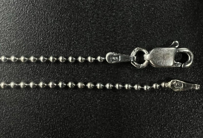 18” 14K Semi-Solid White Gold Ball Chain | 2.61g | 1.2MM | Italy | Lobster |