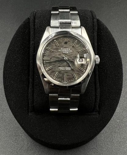 Vintage Rolex Date 1500 Steel 34mm Slate Grey Brushed Dial c.1970 Watch
