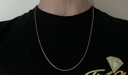 24” 14K Solid Yellow Gold Wheat Chain | 5.6g | 1.3mm | Lobster Clasp |