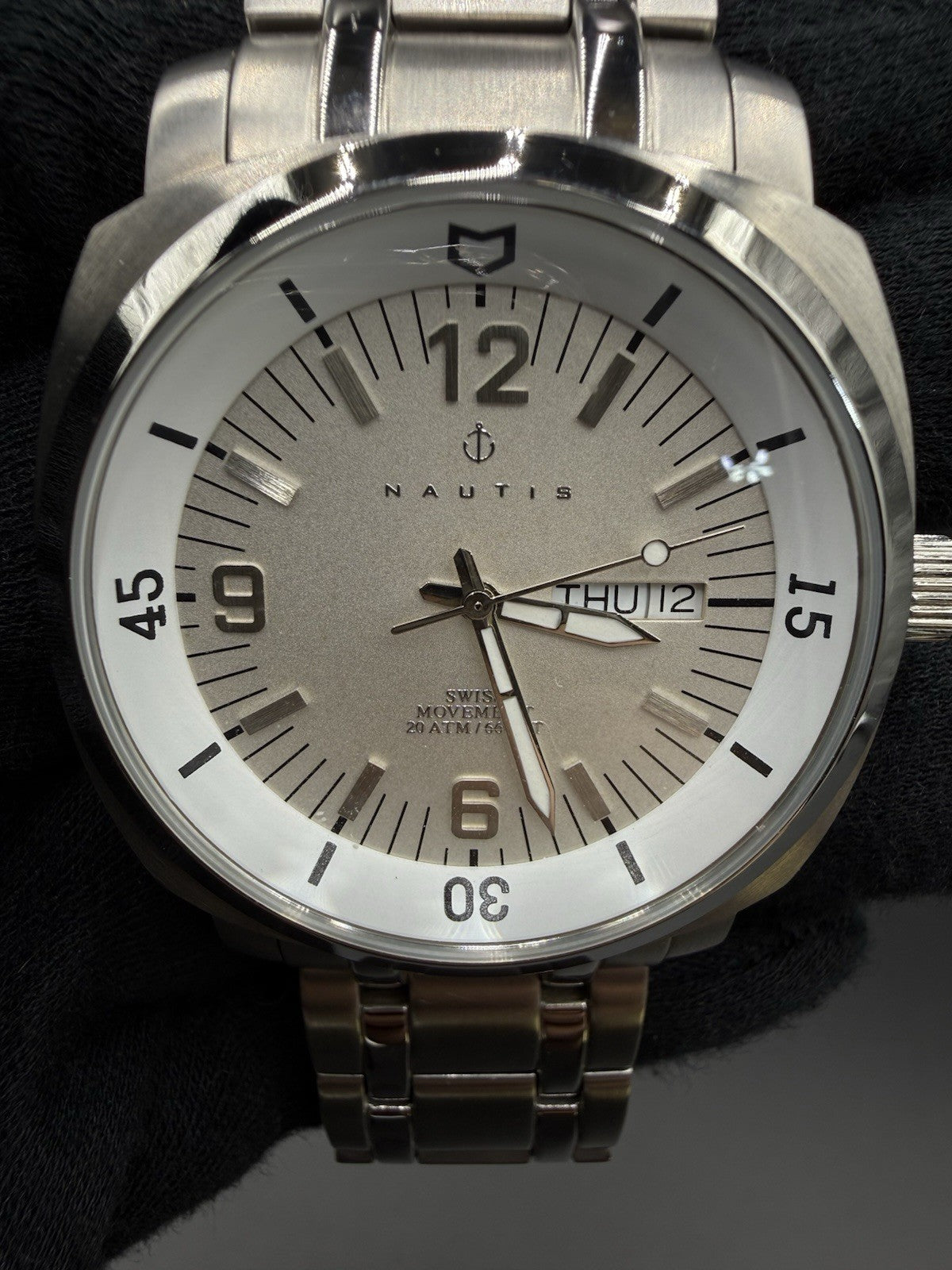 Nautis Stealth Professional Diver 45MM Men’s Day/Date Swiss MVMT Watch GL2087-D