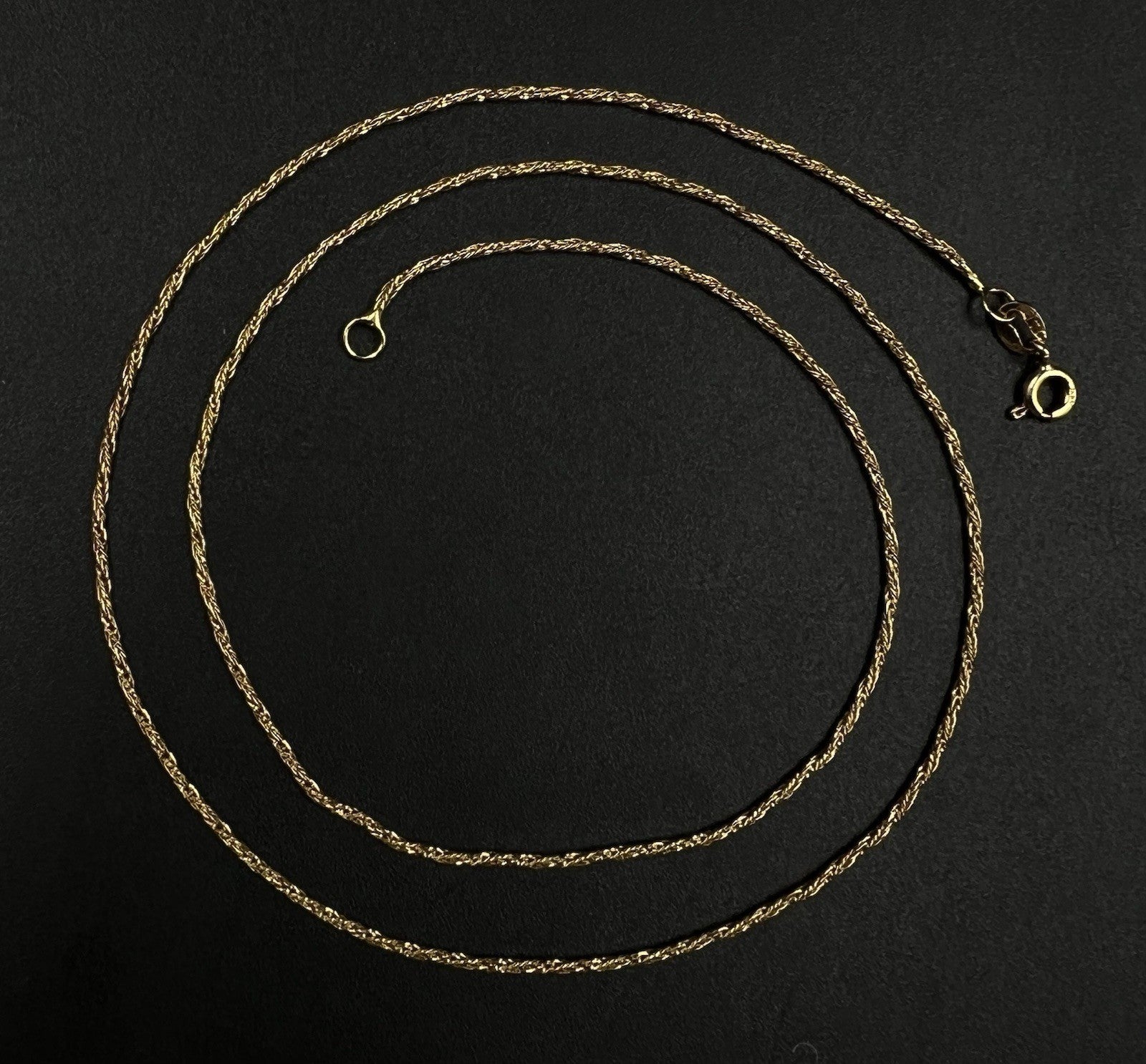 19.5” 14K Solid Yellow Gold Braided Rope Chain 2.96g | 1.2mm | Spring Ring Italy