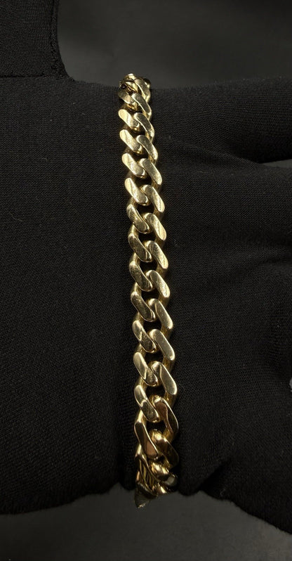 8.25” 14k Hollow Yellow Gold Monaco CZ Clasp