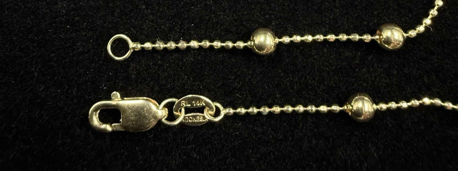 7.5” 14K Semi-Solid Yellow Gold Diamond Cut Charm Bracelet | 2.31g | 2.8mm |